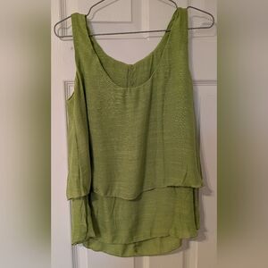Elegant Olive Green Layered Tank Top